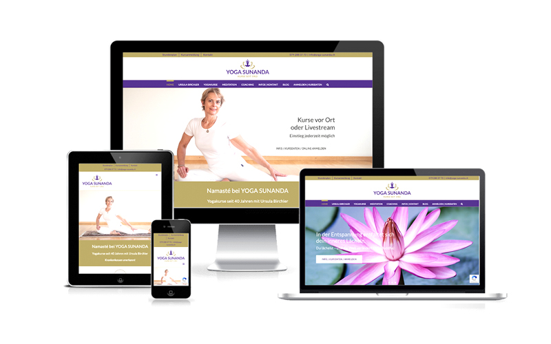 Webfotografik Referenzen | YOGA SUNANDA | Yogaschule von Ursula Birchler